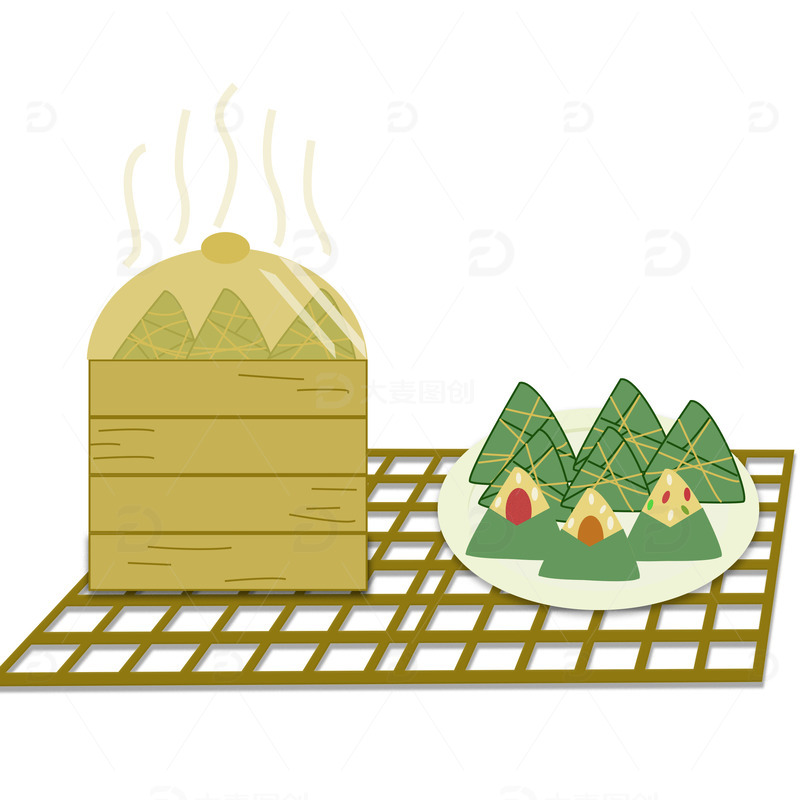 源文件下载【趣麦麦图】端午美味粽子好吃