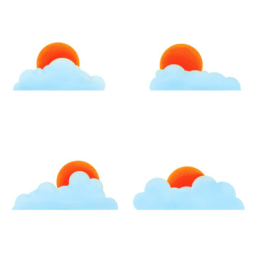 扁平小太阳元素