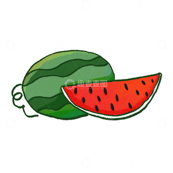 源文件下载【趣麦麦图】夏日简约手绘西瓜