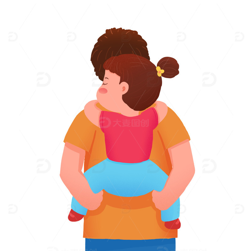 源文件下载【趣麦麦图】父亲和孩子父亲节元素