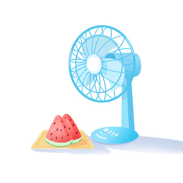 吃西瓜纳凉夏至元素