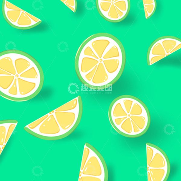源文件下载【趣麦麦图】绿色小清新柠檬夏日手绘图