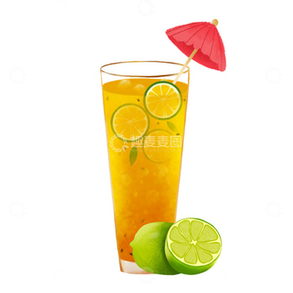 源文件下载【趣麦麦图】黄色小清新夏季饮料冰饮手绘图