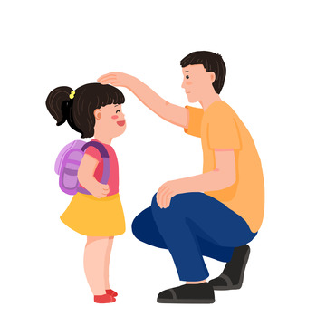 父亲和女儿父亲节元素