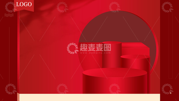 大促活动场景红色C4D电商促销活动背景