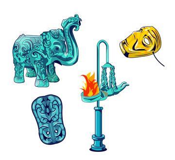 历史文物矢量插画