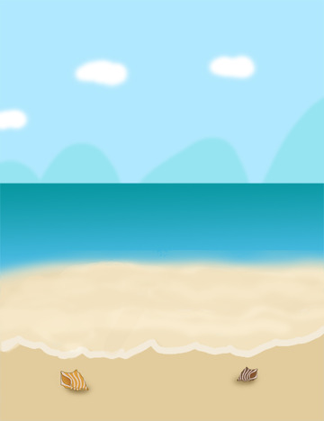 沙滩夏日夏天海边海螺蓝色背景