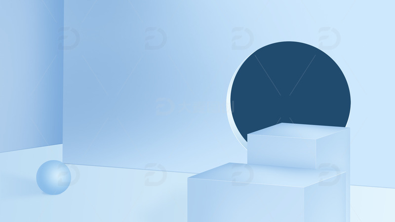 源文件下载【趣麦麦图】C4D蓝色电商背景小场景搭建