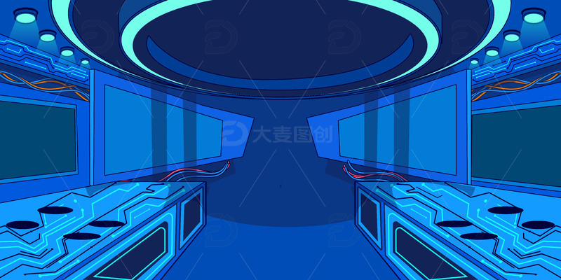 源文件下载【趣麦麦图】蓝色科技潮流背景