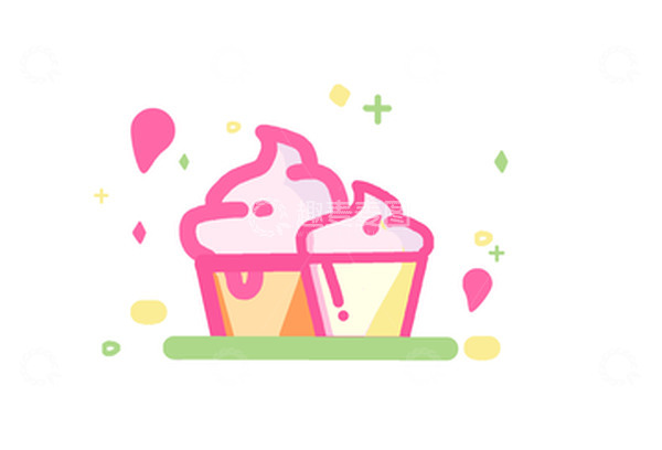 源文件下载【趣麦麦图】粉色小清新冰淇淋雪糕夏天手绘元素
