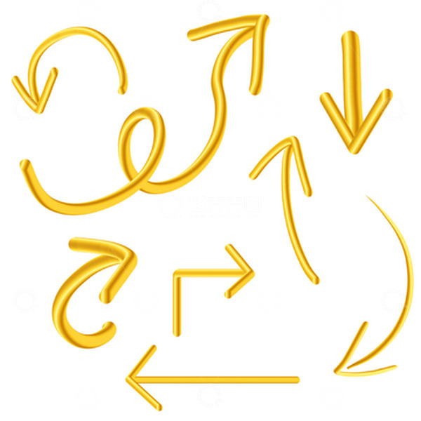 源文件下载【趣麦麦图】金属光泽立体箭头