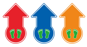 幼儿园小学学校活动脚丫箭头地板膜