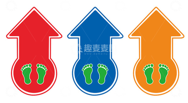 幼儿园小学学校活动脚丫箭头地板膜