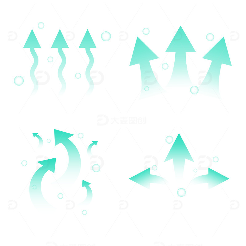 绿色环保箭头气泡电商材质透气图标装饰元素