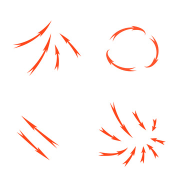 红色创意箭头指示汇总商务矢量元素