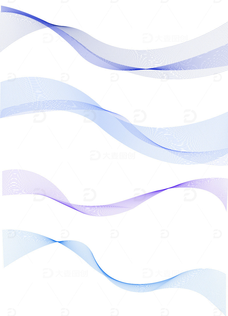 源文件下载【趣麦麦图】蓝色几何科技矢量动感线条装饰元素