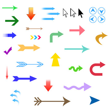 多彩箭头标志卡通小图标