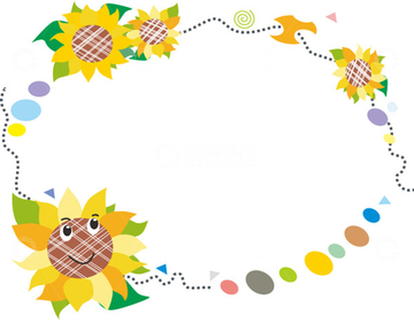 源文件下载【趣麦麦图】黄色手绘夏至向日葵装饰框夏至插画
