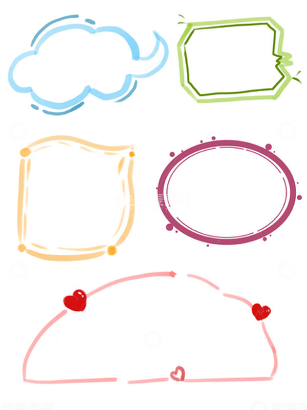 源文件下载【趣麦麦图】彩色小清新装饰框边框手绘图