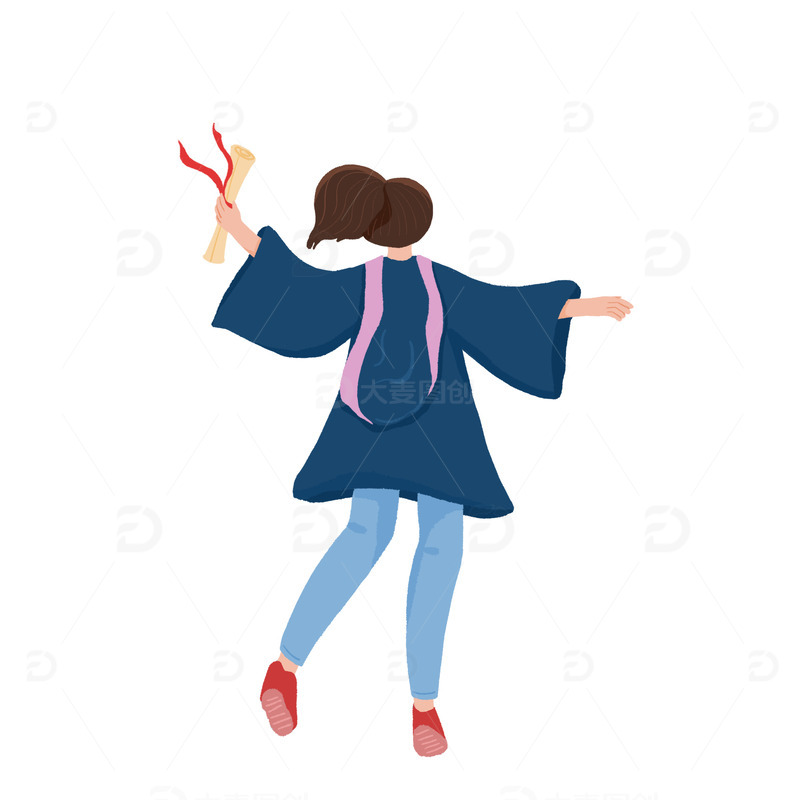 毕业生拍照留念毕业季元素