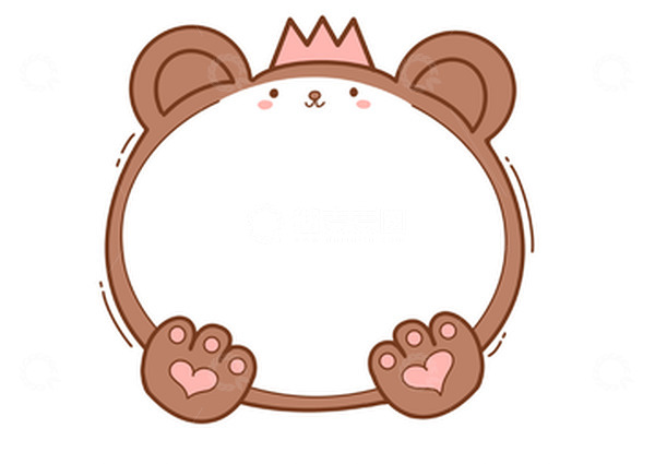 源文件下载【趣麦麦图】小熊可爱扁平简约手绘卡通边框气泡便利贴