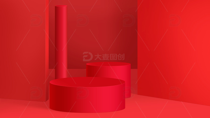 双12双11大促活动场景C4D电商促销