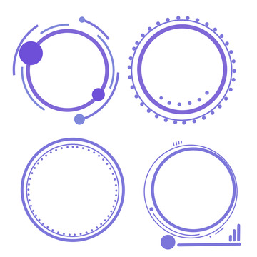 紫色卡通圆环装饰框