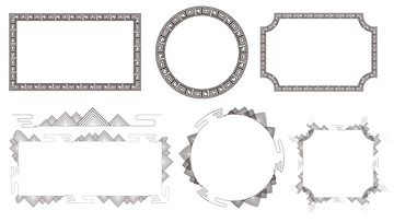 国潮复古纹路边框花纹