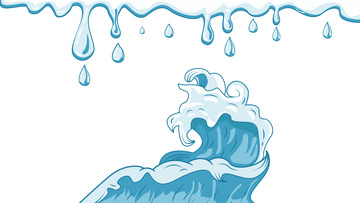 夏至蓝色ai插画水海洋凉爽