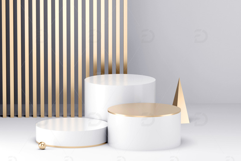 C4D场景背景几何图形