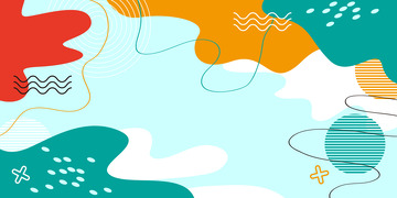 简约手绘矢量抽象色块banner背景