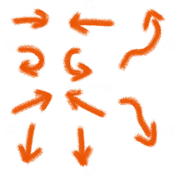 源文件下载【趣麦麦图】橙色指向标 箭头