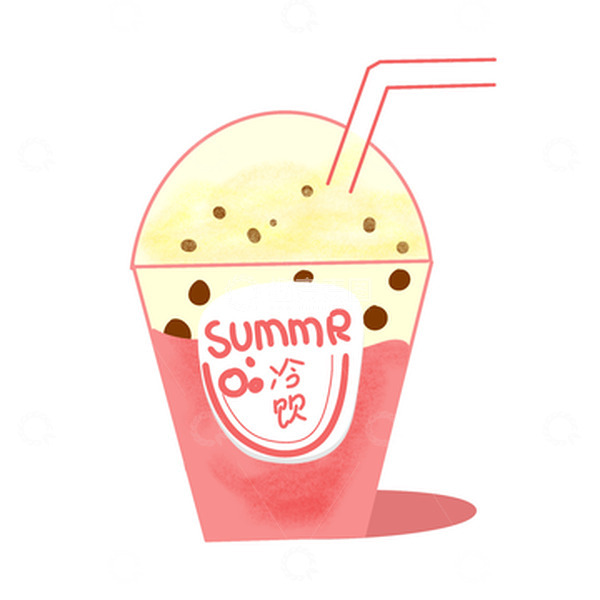 源文件下载【趣麦麦图】-粉色夏日冷饮手绘奶茶夏至小清新