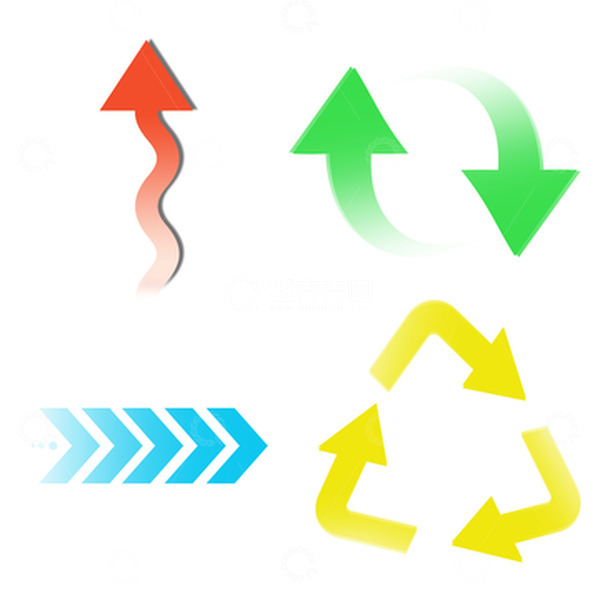 源文件下载【趣麦麦图】彩色简约小清新箭头元素