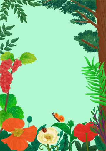 花园植物夏至背景