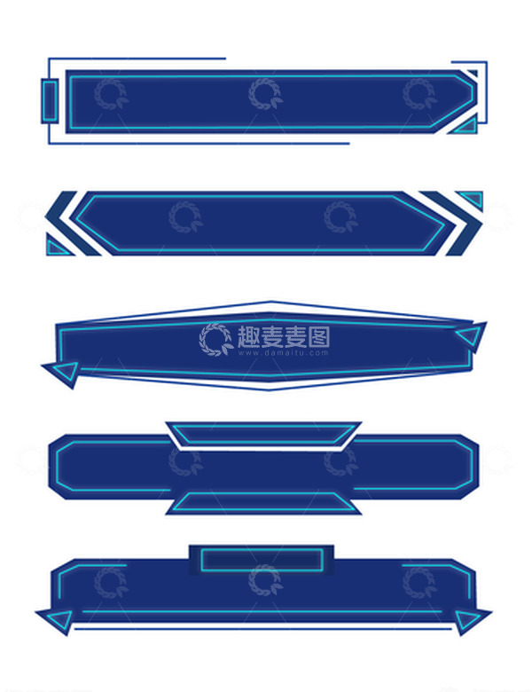 源文件下载【趣麦麦图】科技企业商务标题边框横幅线条文本框