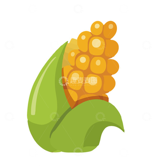 源文件下载【趣麦麦图】绿色小清新玉米立体手绘卡通元素