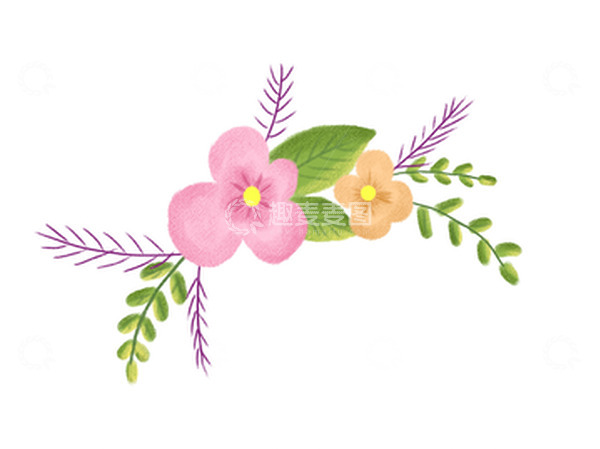 源文件下载【趣麦麦图】-小清新手绘花朵素材