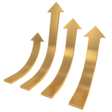 金色立体风上升箭头装饰