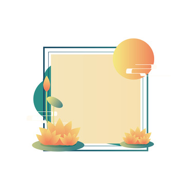 矢量手绘中式复古正方形装饰边框