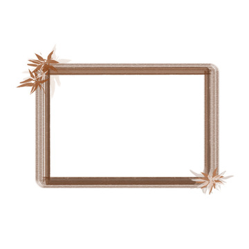 文艺静谧木质风边框免抠元素