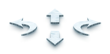 白色2.5D冰雪箭头