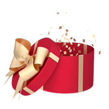 红金色立体礼品盒节日礼物盒
