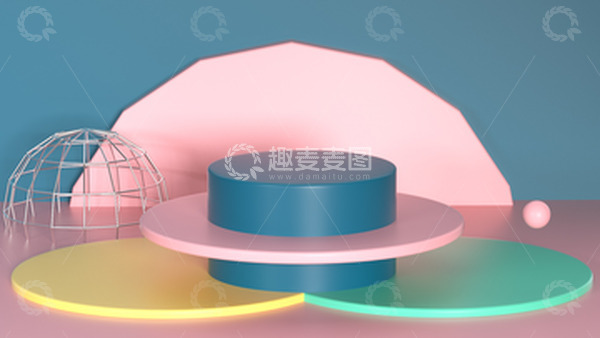 源文件下载【趣麦麦图】场景C4D日常促销活动背景海报电商