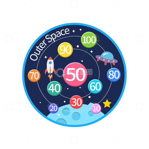 源文件下载【趣麦麦图】深蓝色卡通太空元素色彩丰富