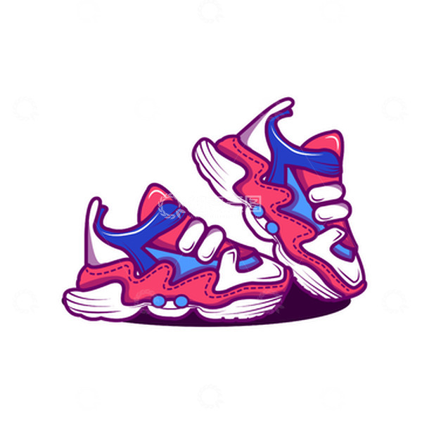 源文件下载【趣麦麦图】彩色潮流手绘鞋