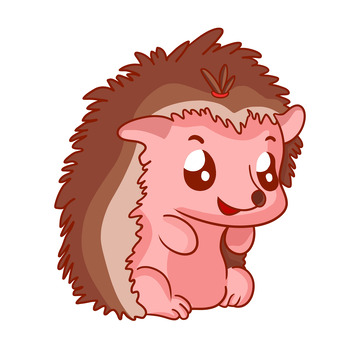 可爱卡通刺猬扁平化插画