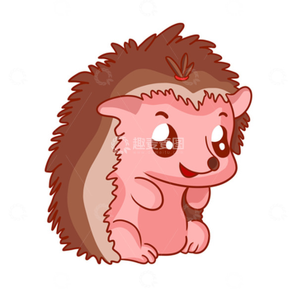源文件下载【趣麦麦图】可爱卡通刺猬扁平化插画