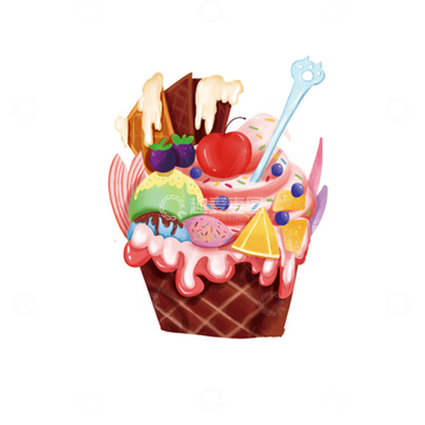 源文件下载【趣麦麦图】卡通手绘夏至冰淇淋免抠手绘图