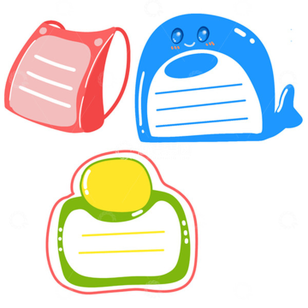 源文件下载【趣麦麦图】清新可爱手绘边框鲸鱼书包日常相框